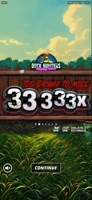 Duck Hunters Happy Hour base game full grid inside the hunting lodge bar