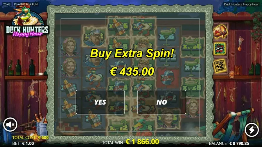 Extra spin purchase offer screen in Duck Hunters Happy Hour