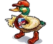 Duck wearing a cap symbol
