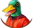 Man in a duck costume, top-paying symbol