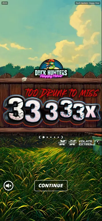 Duck Hunters Happy Hour base game full grid inside the hunting lodge bar