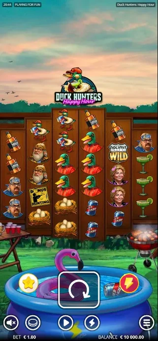 Scatter win forming with 8 or more matching symbols in Duck Hunters Happy Hour