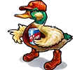 Duck wearing a cap symbol