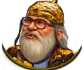 Golden bald hunter character